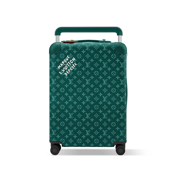 lv louis vuitton horizon navy monogram printed 55 carry‑on luggage
